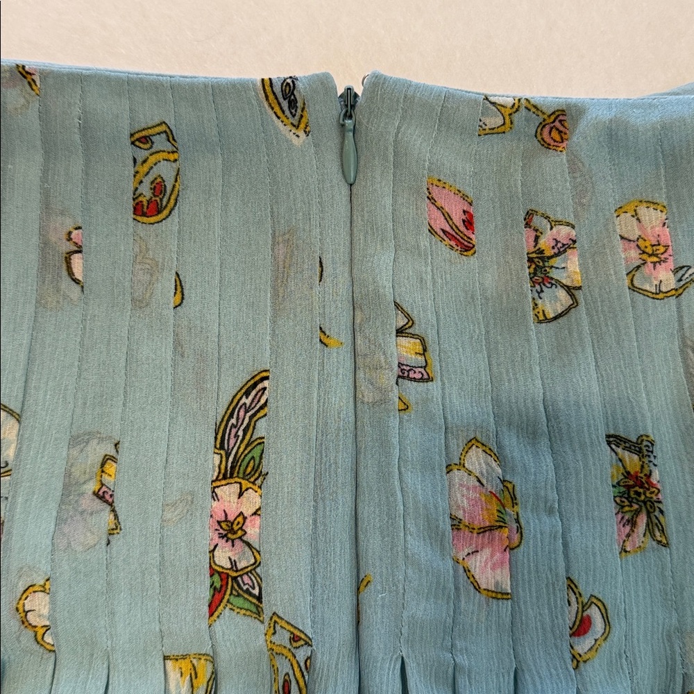 VINTAGE Silk Chiffon Pleated Midi Skirt Spirit by Coldwater Creek Size‎ 10. - Picture 5 of 9